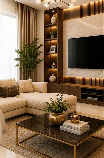 TV Lounge interior by Samar Furnishers